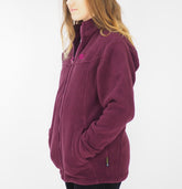 Womens Jack Wolfskin Warming 5008221 Dark Berry Zip Up Warm Fleece Sweatshirt